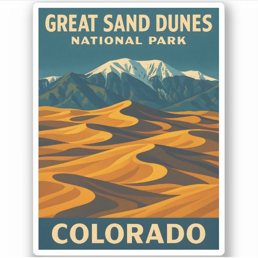 Activiteiten in de omgeving van Great Sand Dunes N Sticker (Voorkant)