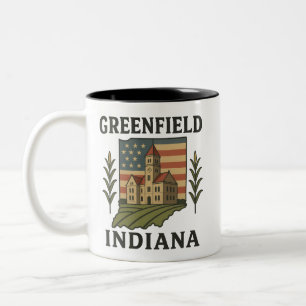 Activiteiten in de omgeving van Greenfield Indiana Tweekleurige Koffiemok