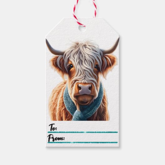 Activiteiten in de omgeving van Highland koe Chris Cadeaulabel (Voorkant)