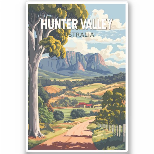 Activiteiten in de omgeving van Hunter Valley Aust Sticker (Voorkant)