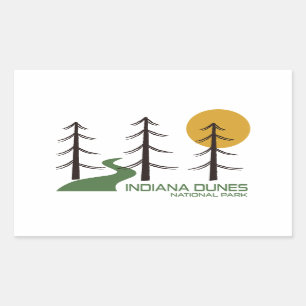 Activiteiten in de omgeving van Indiana Dunes Nati Rechthoekige Sticker