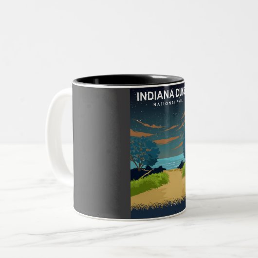 Activiteiten in de omgeving van Indiana Dunes Nati Tweekleurige Koffiemok (Voorkant links)