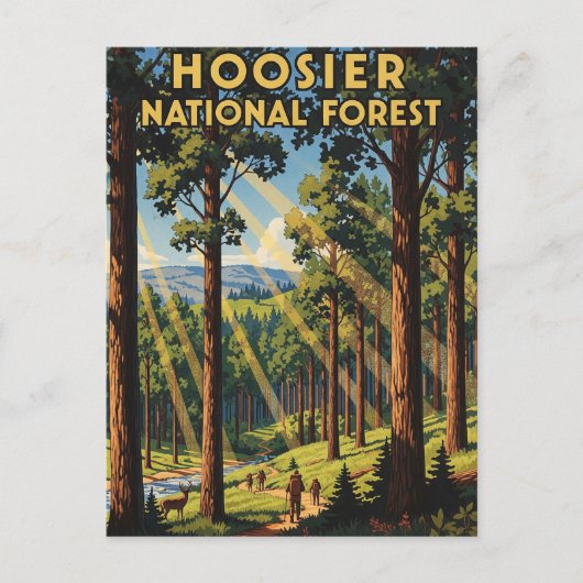 Activiteiten in de omgeving van Indiana Hoosier Na Briefkaart (Voorkant)