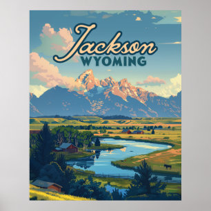 Activiteiten in de omgeving van Jackson Hole Wyomi Poster