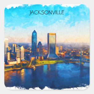 Activiteiten in de omgeving van Jacksonville Flori Vierkante Sticker