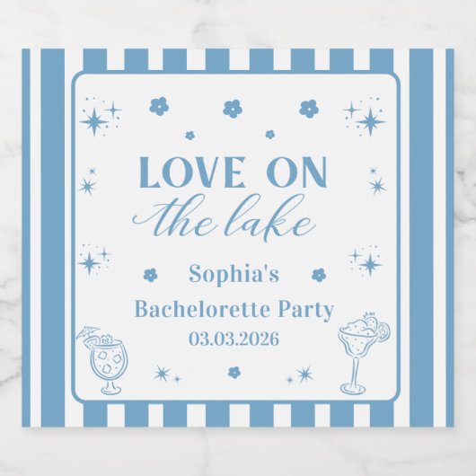 Activiteiten in de omgeving van Lake Bachelorette Sparkling Wijnetiket (Enkel label)