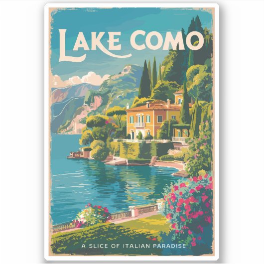Activiteiten in de omgeving van Lake Como Painterl Sticker (Voorkant)