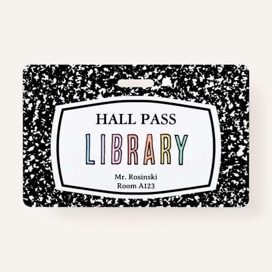 Activiteiten in de omgeving van Library Hall Pass  Badge (Voorkant)