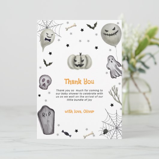 Activiteiten in de omgeving van Modern Little Boo  Bedankkaart (Staand voorkant)