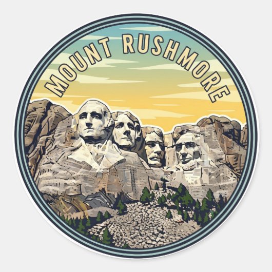 Activiteiten in de omgeving van Mount Rushmore Nat Ronde Sticker (Voorkant)