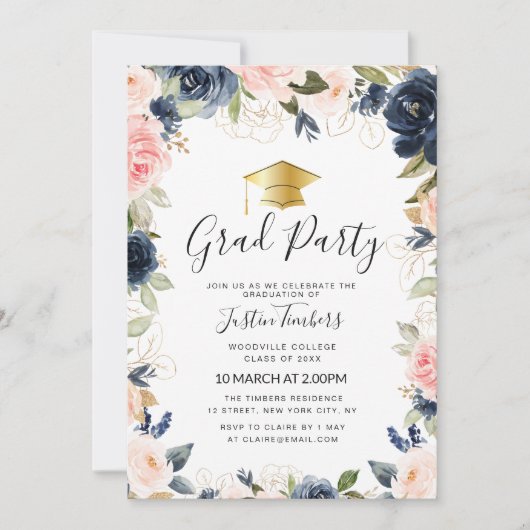 Activiteiten in de omgeving van Navy and Blush Flo Kaart (Voorkant)