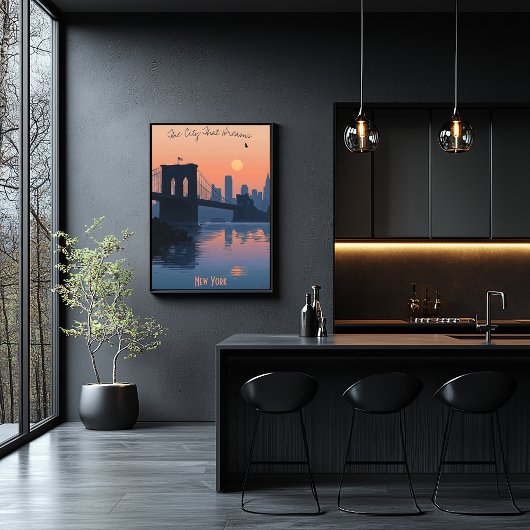 Activiteiten in de omgeving van New York Sunset - Poster