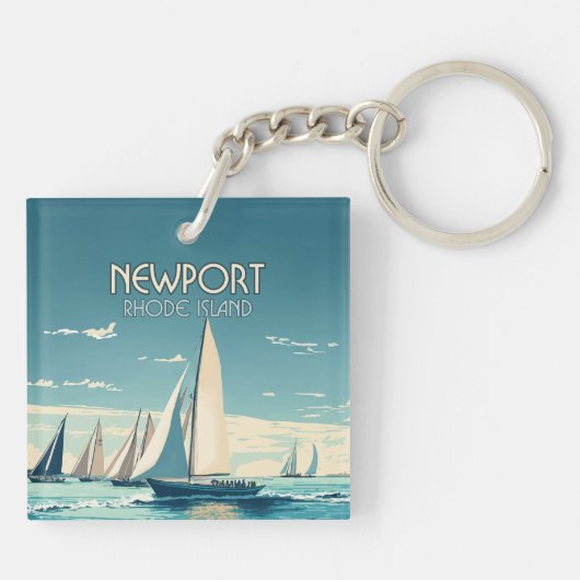 Activiteiten in de omgeving van Newport Rhode Isla Sleutelhanger (Achterkant)