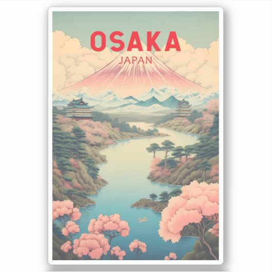 Activiteiten in de omgeving van Osaka Japan Mount Sticker (Voorkant)