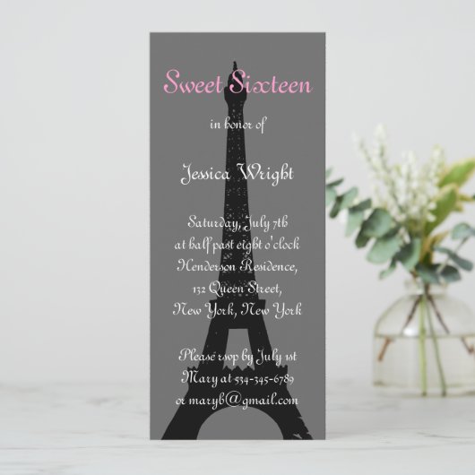 Activiteiten in de omgeving van Paris Sweet Sixtee Kaart (Staand voorkant)