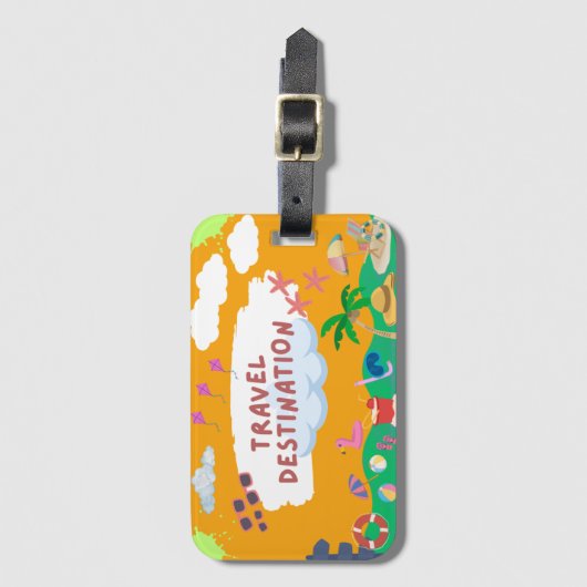 Activiteiten in de omgeving van Retro Sunset Beach Bagagelabel (Voorkant (verticaal))