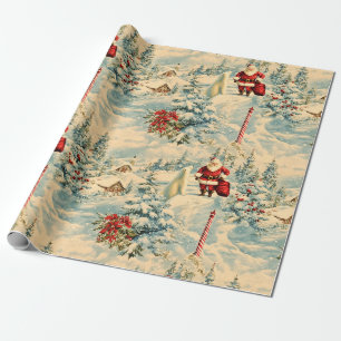 Activiteiten in de omgeving van Retro Vintage Chri Cadeaupapier