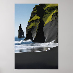 Activiteiten in de omgeving van Reynisfjara Black Poster