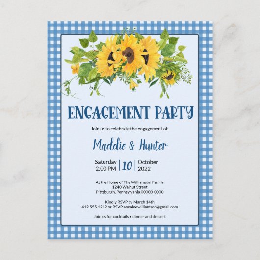 Activiteiten in de omgeving van Rustic Gingham & S Uitnodiging Briefkaart (Voorkant)