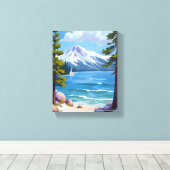 Activiteiten in de omgeving van Sand Harbor Beach  Canvas Afdruk (Insitu (Houten vloer))