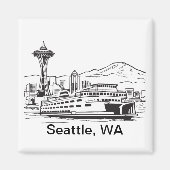 Activiteiten in de omgeving van Seattle Ferry & Sk Magneet (Voorkant)