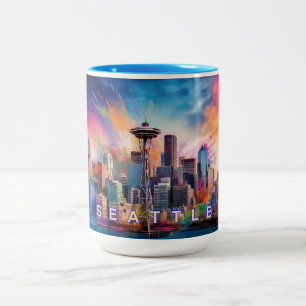 Activiteiten in de omgeving van Seattle Skyline Ci Tweekleurige Koffiemok