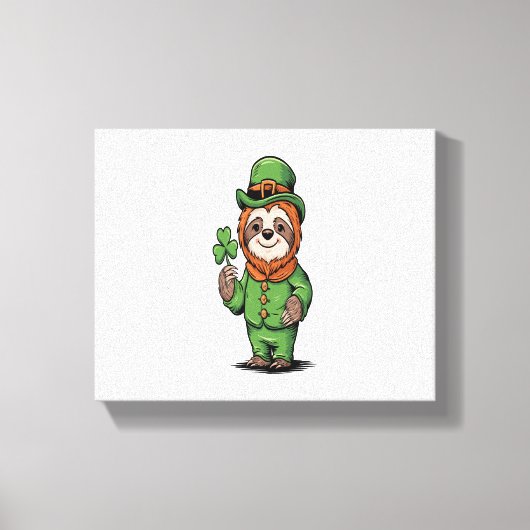 Activiteiten in de omgeving van Sloth St Patrick's Canvas Afdruk (Voorkant)