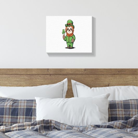 Activiteiten in de omgeving van Sloth St Patrick's Canvas Afdruk (Insitu (Slaapkamer))
