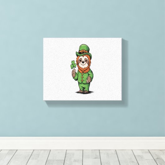 Activiteiten in de omgeving van Sloth St Patrick's Canvas Afdruk (Insitu (Houten vloer))
