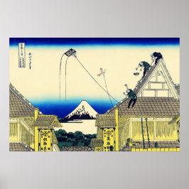 Activiteiten in de omgeving van Suruga Hokusai Uki Poster