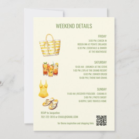 Activiteiten in de omgeving van Tropical Beach Wee Kaart (Achterkant)