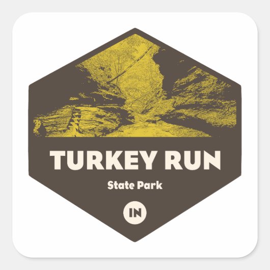 Activiteiten in de omgeving van Turkey Run State P Vierkante Sticker (Voorkant)