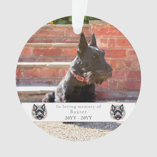 Activiteiten in de omgeving van waterverf Scottie Ornament (voorkant)