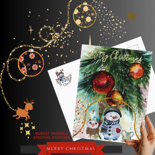 Activiteiten in de omgeving van Whimsical Snowman  Feestdagenkaart