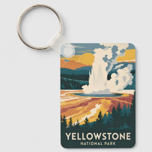 Activiteiten in de omgeving van Yellowstone Nation Sleutelhanger