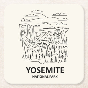 Activiteiten in de omgeving van Yosemite National  Vierkante Kartonnen Onderzetter