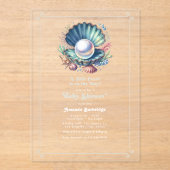 Activiteiten in de omgeving van Zee Theme Little P Acryl Uitnodigingen (Voorkant)