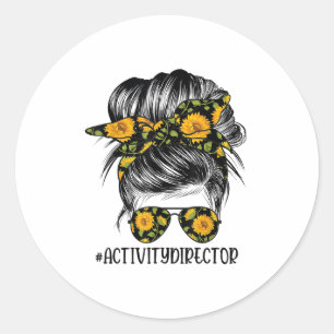 Activiteitendirecteur Wanhoofdige vrouw Knot Zonne Ronde Sticker