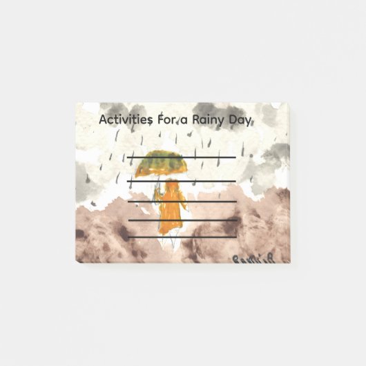 Activities for a rainy day post it notes (Voorkant)