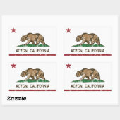 Acton California Republiek Vlag Rechthoekige Sticker (Vel)