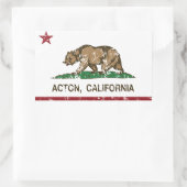 Acton California Republiek Vlag Rechthoekige Sticker (Tas)