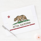 Acton California Republiek Vlag Rechthoekige Sticker (Envelop)