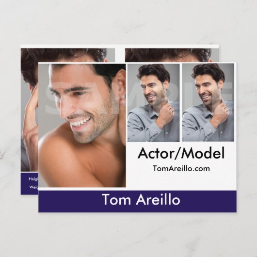 Actor en model hoofdopname Comp Briefkaart 2-zijdi (Voorkant / Achterkant)