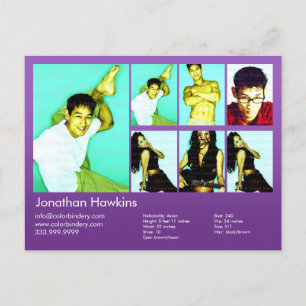 Actor en model Violet Headshot Comp Briefkaart