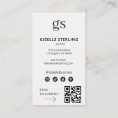 Actor Foto Sociale Media QR Code Modern Visitekaartje (Achterkant)