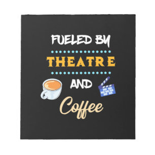 Actor gevoed door theaterkoffie notitieblok
