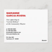 Actor Headshot Wit Transparant paneel Briefkaart (Achterkant)