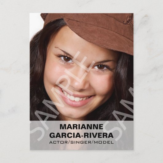 Actor Headshot Wit Transparant paneel Briefkaart (Voorkant)