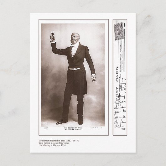 Actor Herbert Beerbohm Tree Briefkaart (Voorkant)