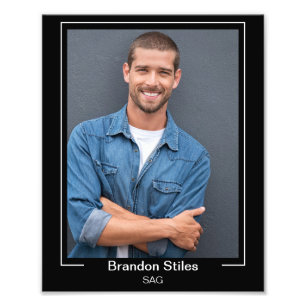 Actor Hoofdshot 8x10 Naam en Tekst Randframe Foto Afdruk